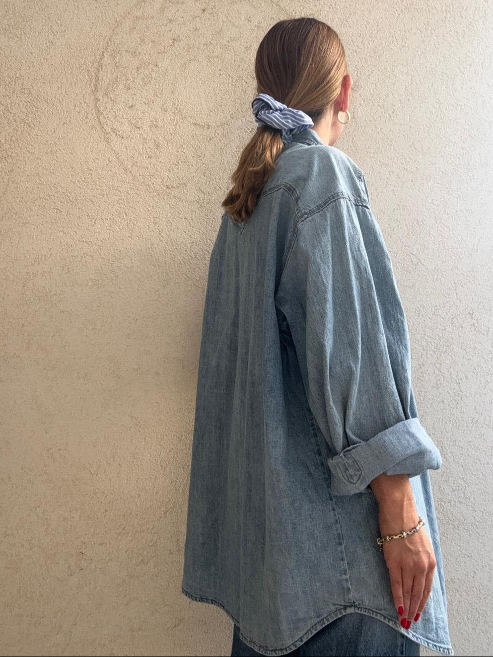מכופתרת ג'ינס denim