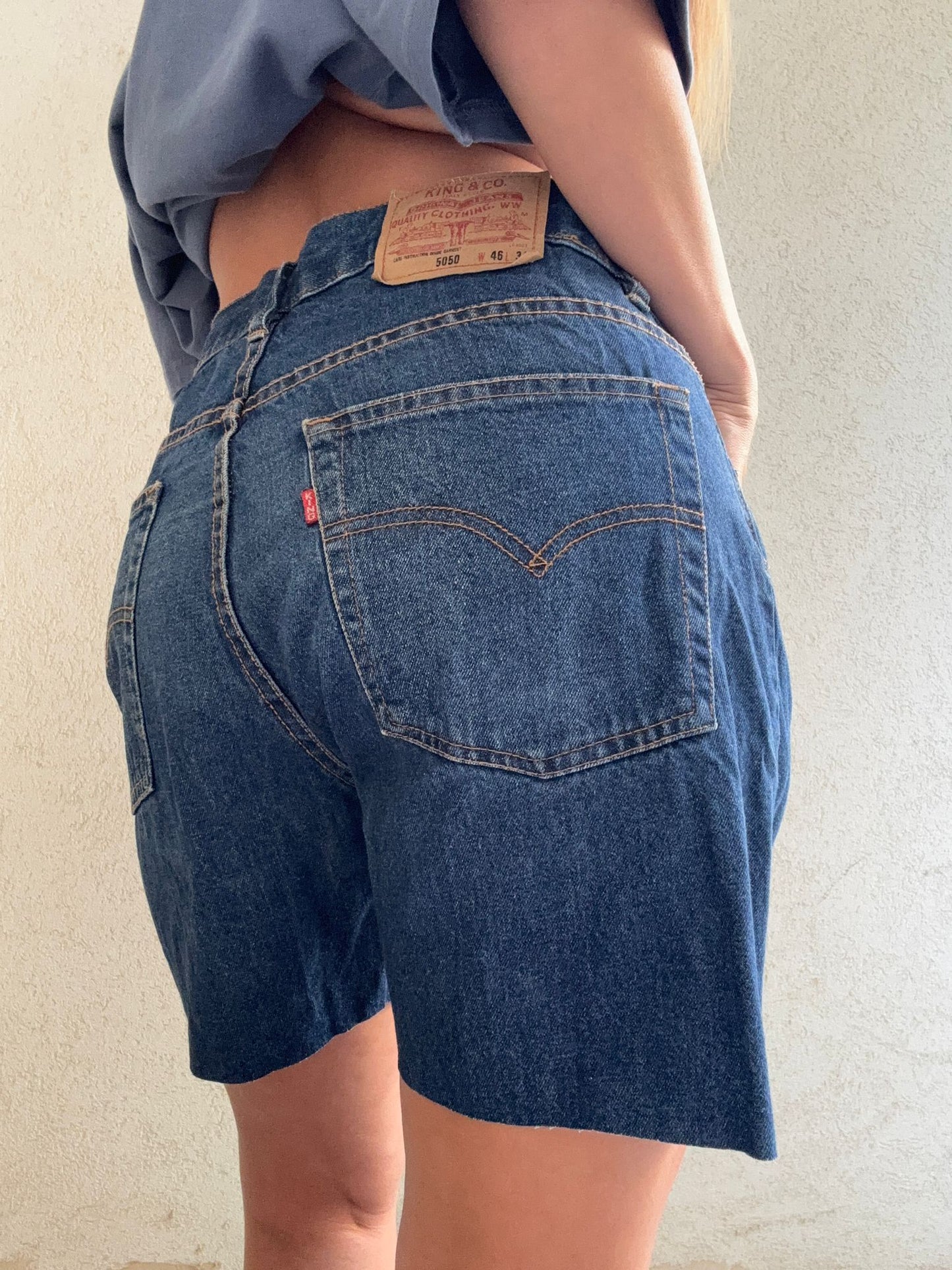 שורט גינס כחול כהה KIng