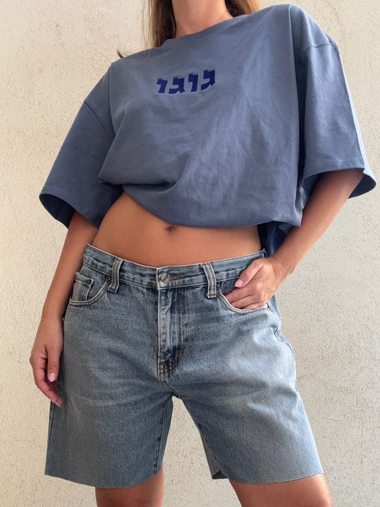 שורט גינס בהיר מאה אחוז כותנה