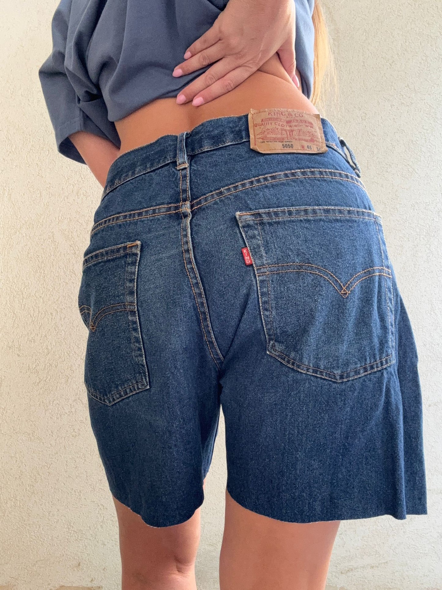 שורט גינס כחול כהה KIng