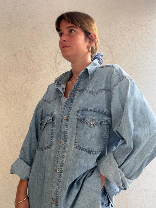 מכופתרת ג'ינס denim