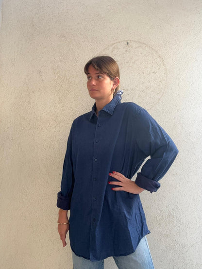 Denim Massimo Dutti חולצה בצבע גינס
