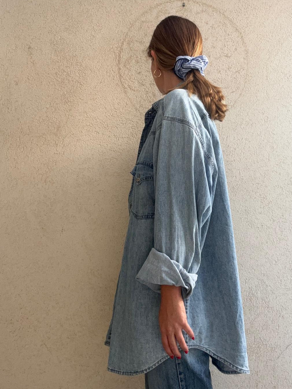 מכופתרת ג'ינס denim