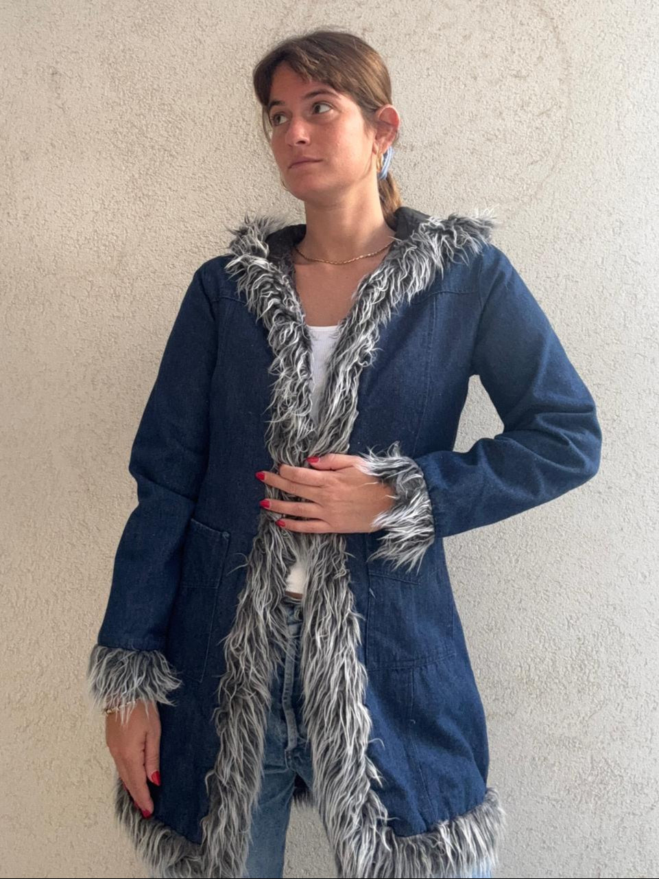 זקט' פרווה ג'ינס Denim