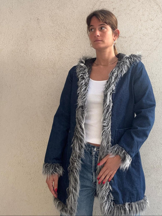 זקט' פרווה ג'ינס Denim