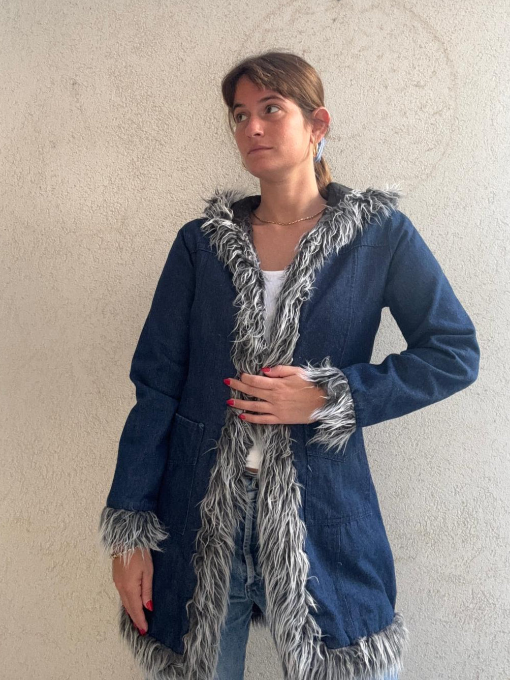 זקט' פרווה ג'ינס Denim