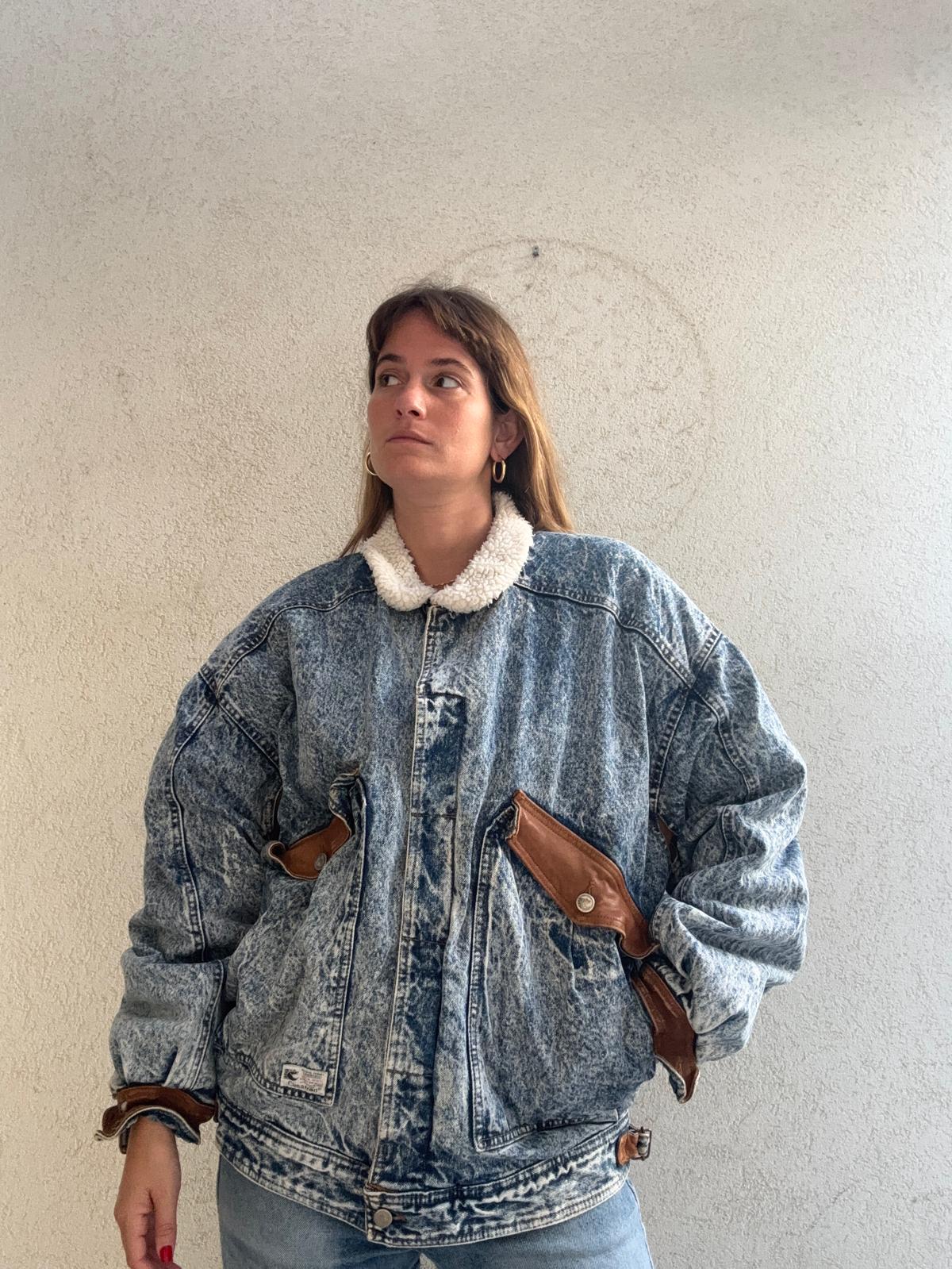 ז'קט ג'ינס עם פרווה  Cimmarron Denim