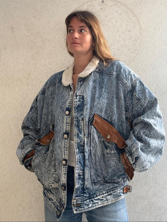 ז'קט ג'ינס עם פרווה  Cimmarron Denim