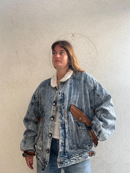 ז'קט ג'ינס עם פרווה  Cimmarron Denim