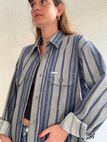חולצה דיזל מכופתרת פסים Denim
