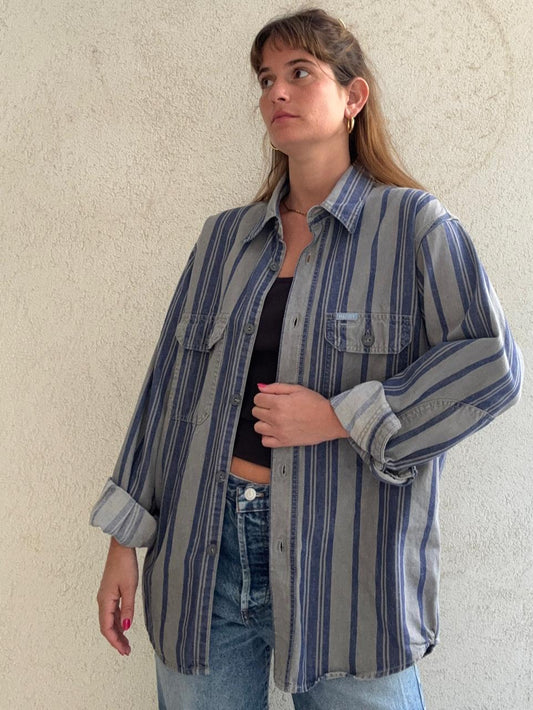 חולצה דיזל מכופתרת פסים Denim