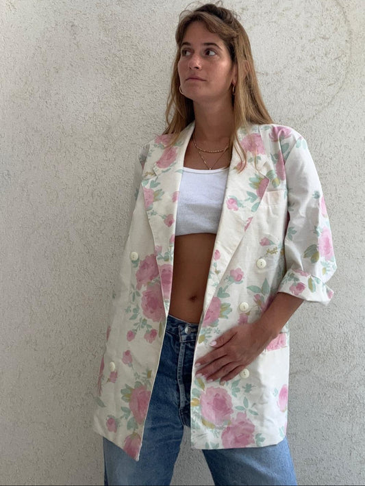 וינטג' בלייזר פרחי ורד