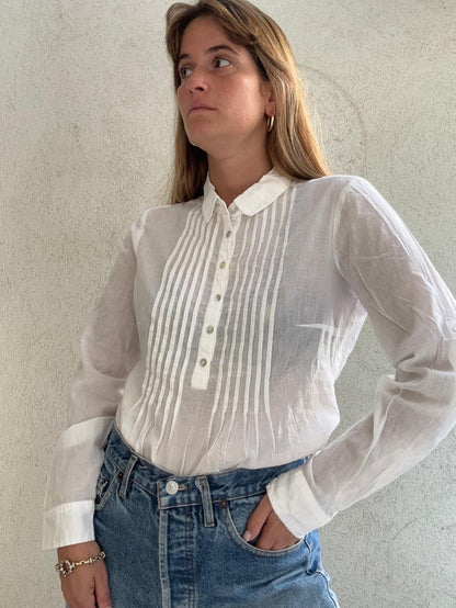 וינטג' פשתן לבנה חגיגית